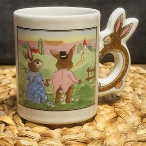 Vintage Peter Rabbit/Beatrix Potter Mug with Bunny Handle Easter